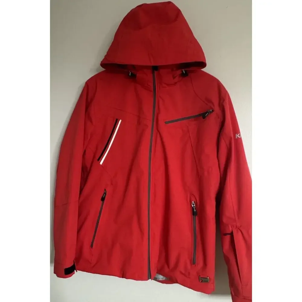 Karbon Hydrogen Ski Jacket Men Medium Red Thermore Hooded Reflective Waterproof
